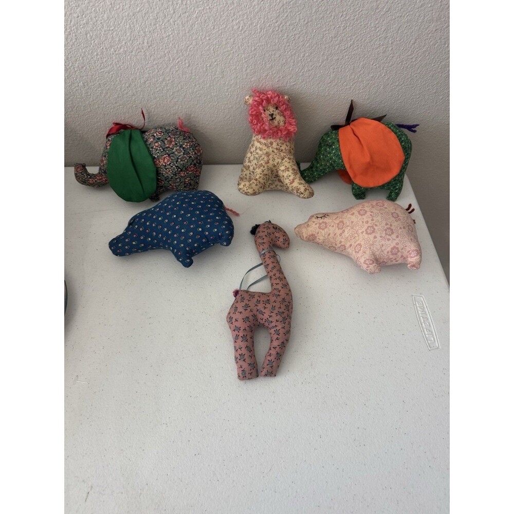 Handmade Primitive Stuffed Animals Lot Of 5